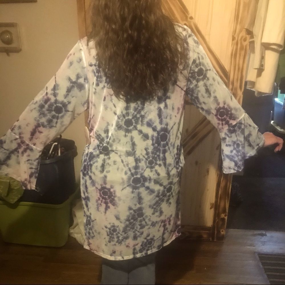 NWT Mesh Boho Cover Up Pink Blue 2X